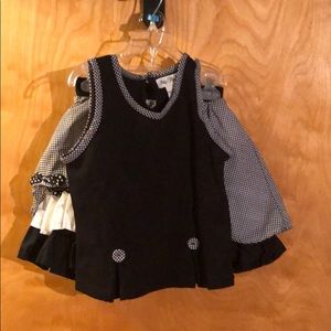 Two Piece Black and White Skirt Set